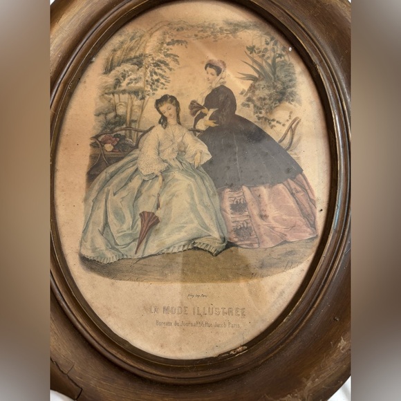 LA MODE ILLUSTREE by Leroy imp Paris framed lithograph picture - Picture 2 of 7